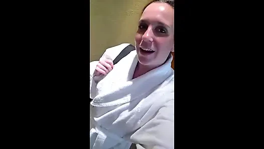 Hot Looks in the Sauna - and Then His Room Card