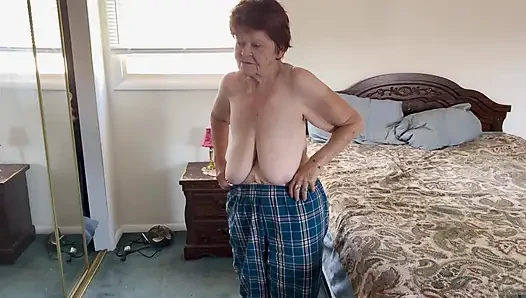 Eating my 74 year old wife pussy until she cum