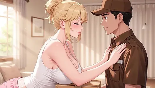 The courier satisfied a horny girl