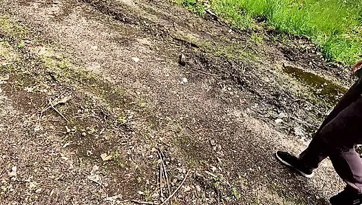 Tormenting vagina in the forest