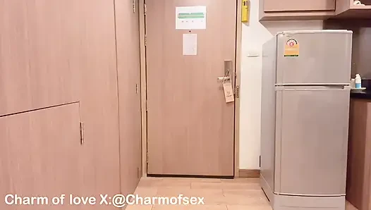 Open the hotel door and have some fun with a beautiful girl in a uniform.