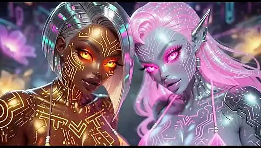 Beautiful Aliens Kiss on Nice Music, Ai Animation