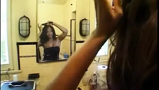 Big ass ebony sluts are hardcore fucked with a long white cock on the couch