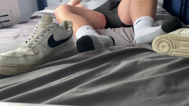 Stare At My Socked Feet As I Jerk Off And Cum