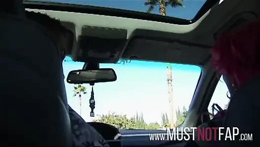 Awesome threesome after a city ride of big tits big asses interracial team with a big black BBC guy
