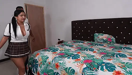 Step-stepmom Spies on Us After College… Then Joins the Fuck-fest