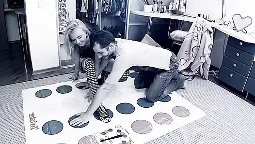 Mature Blonde Fingers Dripping Pussy on Twister Mat