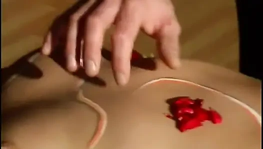 Beautiful blonde skank gets her pussy licked by young stud