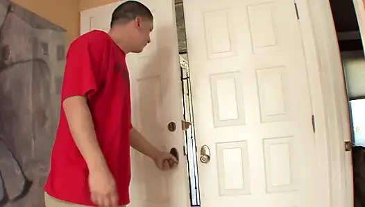 Erotic dude gets a nice blowjob before banging sexy blonde on a sofa