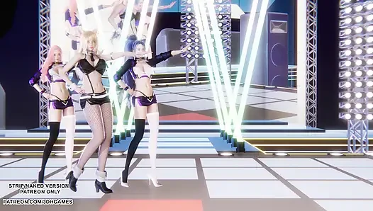 MMD - Red Velvet - Russian Roulette - Ahri Kai'Sa and Seraphine Sexy Kpop Dance League of Legends Hentai Uncensored 4K 60FPS