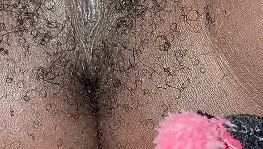 Cute Pussy American Girl Spreads, Kitty Plays & Masturbates Juicy Black Hairy Vagina