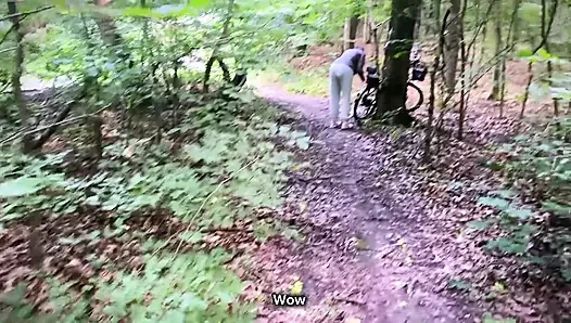 Dumb Brunette Broke Her Bike in the Woods & Pay with Her Pussy for the Repair! Doggystyle Fuck