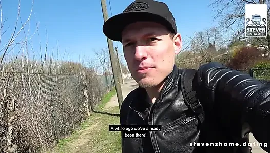 Lullu Gun fucked and cum-fed outdoors!
