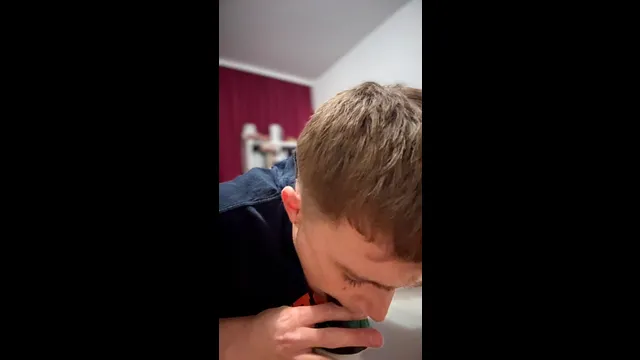 Giving my dildo a bj