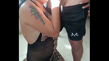 Mexican woman making porn at home gets undressed and starts giving head to a follower