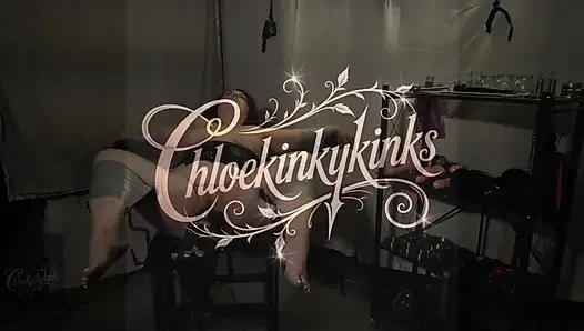 Fucking machine bound BBW tape bound to chair and fucked