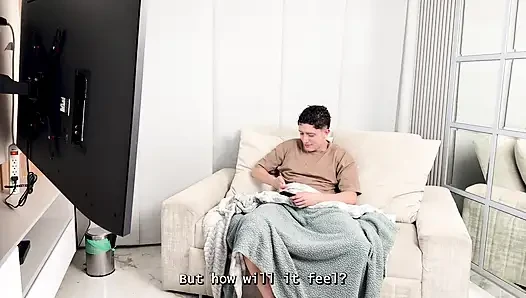 Masked Brunette Rides on My Huge Cock, and Asks Me to Read in Her Ass