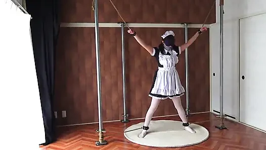 A Restrained Maid Writhing in Pleasure From a Remote-controlled Vibrator