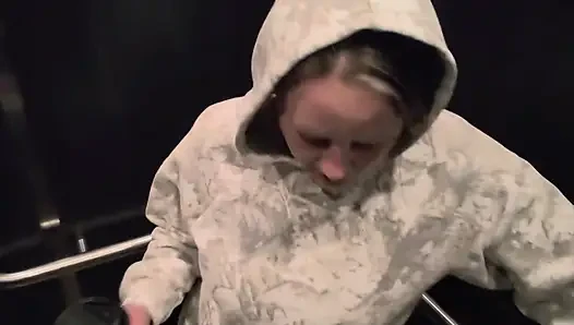 Hotel Elevator and Hallway Sex with Slutty Wife