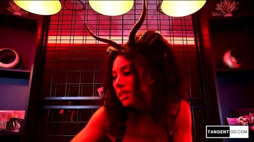 TANGENTOD Dominatrixes in Black Latex Corsets Ride Submissive in Straitjacket with Strapon