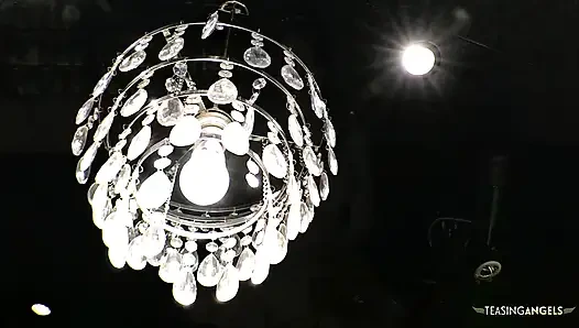 A sexually explicit scenario unfolds in which an Asian woman engages in oral sex with her partner in a restaurant, followed by a