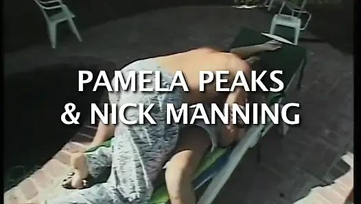 Busty blonde takes boyfriend's cock by pool and gets a big facial blast of jizz