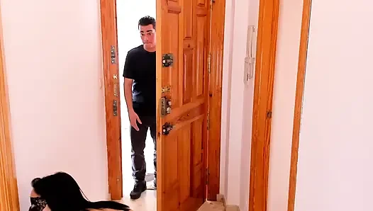pizza delivery man fucking hot babe petite brunette