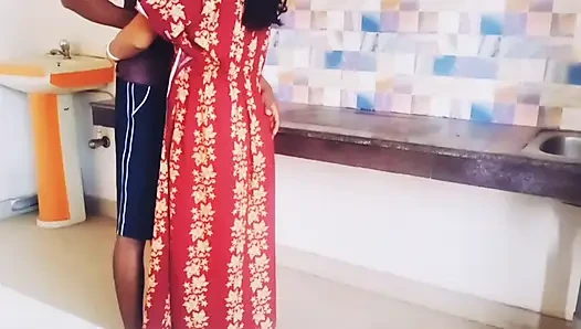 Desi Bhabi want to take chance for sucking Hot devar Big black Cock in kitchen