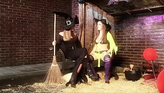 Witches in fantastic orgy time with horny guys