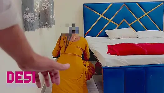 Hot sexy maid seduced and fucked by his young house owner