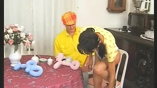 Skinny brunette chick with small tits gets jizzed on her hairy pussy