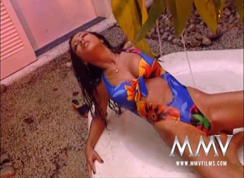 Hot brunette posing wet outdoors ft. Olivia Del Rio by MMVFilms