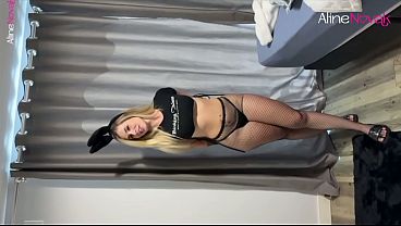 Naughty bunny giving a blowjob to her ex-husband's friend - Aline Novak