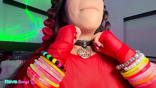 Red Bows, Glitter Freckles Gigi Star Owns the Blacklit Room Tonight!