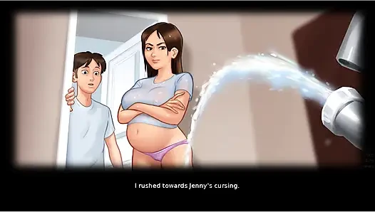 Summertime saga - gameplay - roleplay - wet shirt pregnant teen and teen's photoshoot