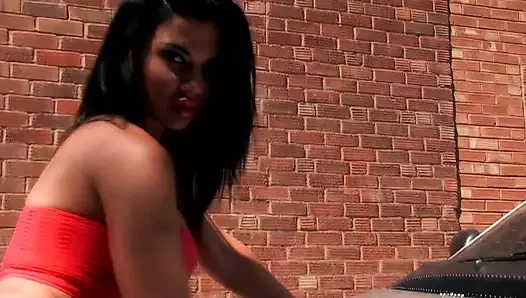 Busty MILF Jasmine Jae and Luke Hotrodh fuck in a car