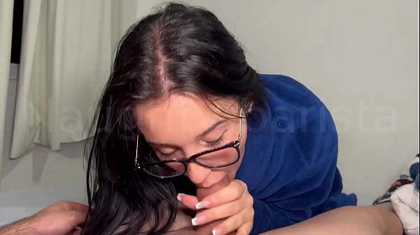 Little slut was cold, so I made her give me a blowjob.