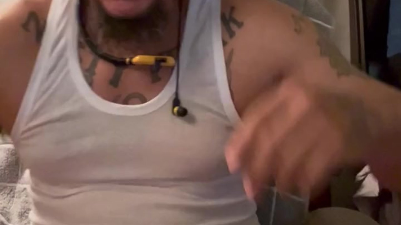 Hot Tattooed Guy Jerking Off With Female Fan Over The Phone