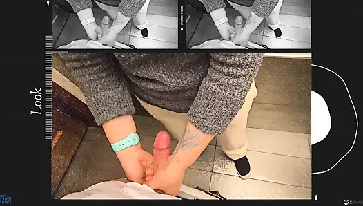 Stranger cum in my panties in restaurant toilet