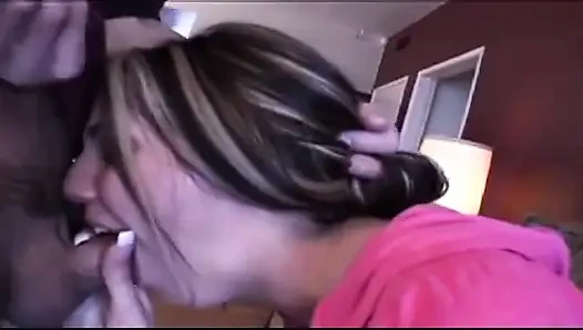 Sexy blowjob whore with tattoos sucks dick and gets fucked hard doggy style