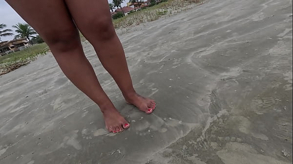 Walking down the street and on the beach barefoot getting your feet dirty - Foot fetish