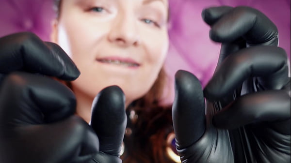ASMR: black nitrile gloves hot soundings - SFW video