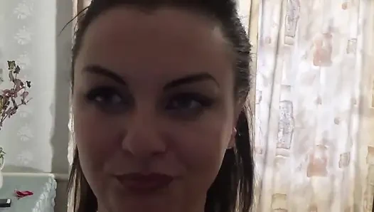 Stripping and big boob bouncing from sexy Kate
