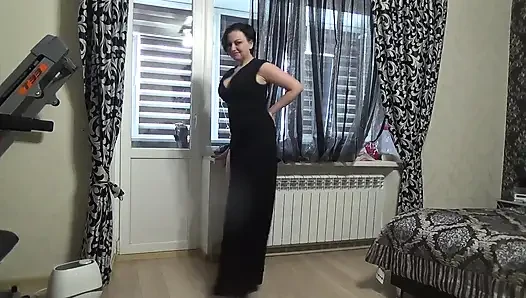 The sexiest my outfit N3 Modeling long classik balck dress for you