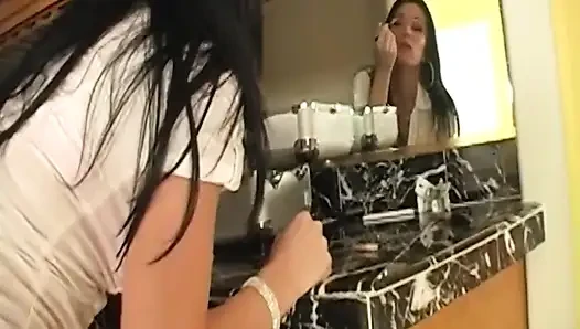 Brunette MILF Deepthroats Cock Then Gets Pounded Doggy