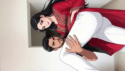 Busty Curvy Indian Beauty Gets Lifted & Carried by Eager Men on Crowded Bus - Cartoon ai video