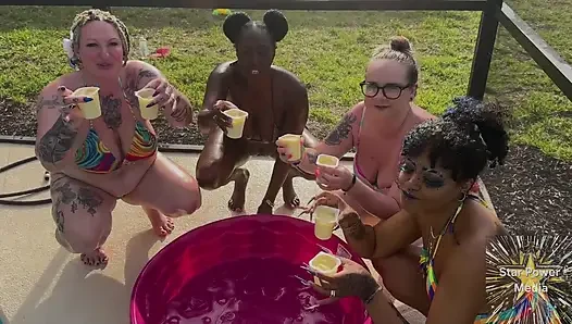 Creamy Custard Playtime: Savanna, Giana, Bleu & Livie Get Messy