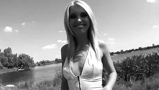 Threesome with a Horny Blonde Who Takes It in Both Holes and Receives a Creampie