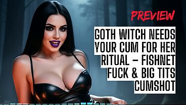 Goth Witch Needs Your Cum For Her Ritual – Fishnet Fuck & Big Tits Cumshot ASMR HFO JOI Erotic Audio 4 Men