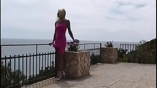 Pretty in pink blonde horny for some salty cock